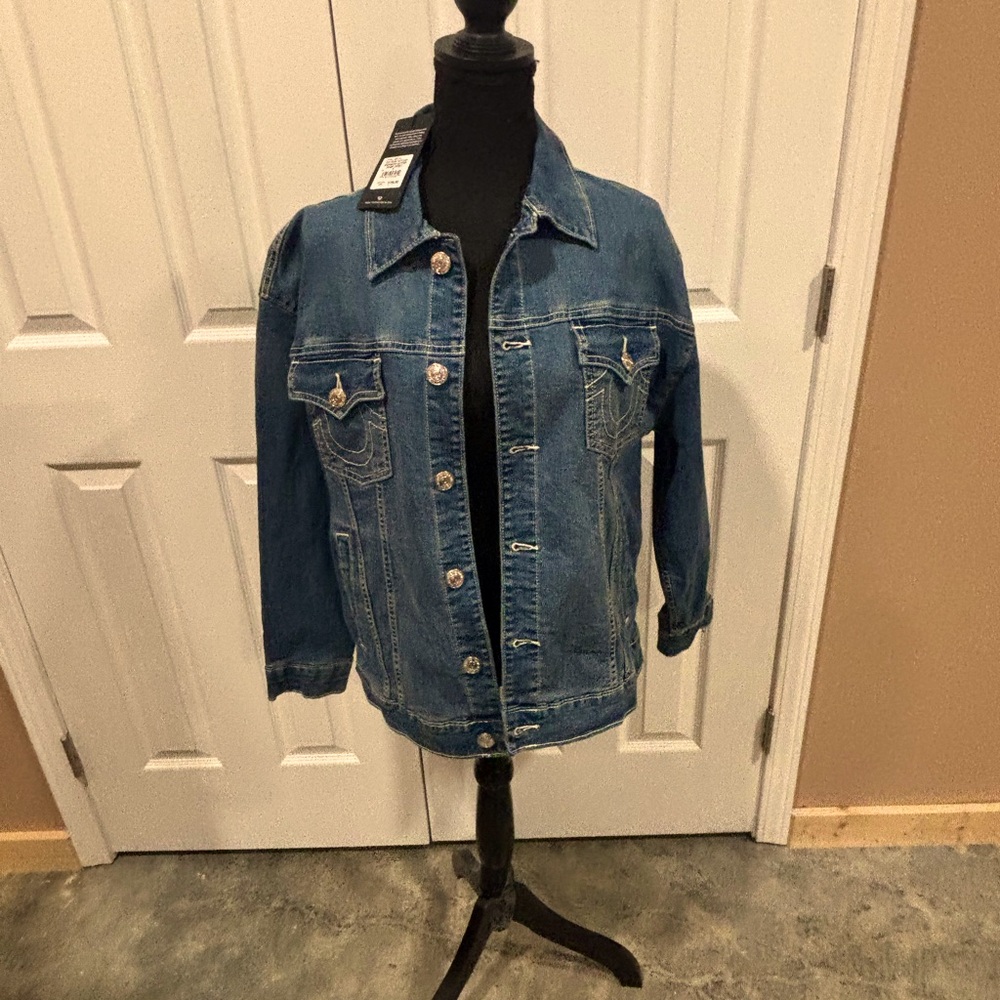 True Religion women's over sized denim jacket size small